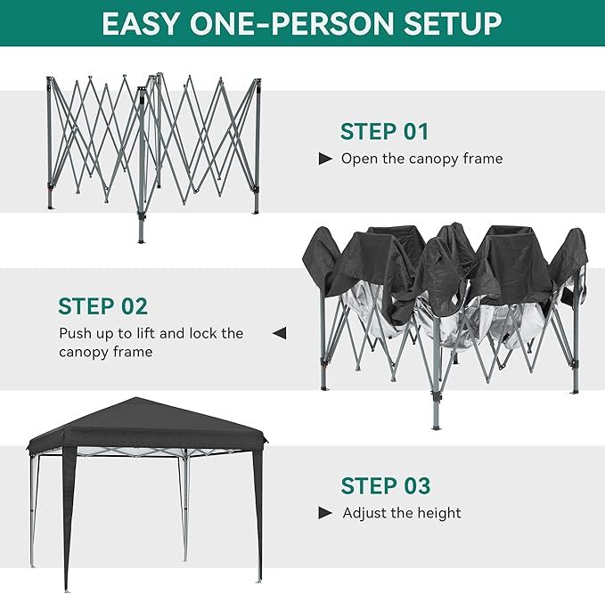 Pop-Up Garden Pergola Sunshade Gazebo 3x3m