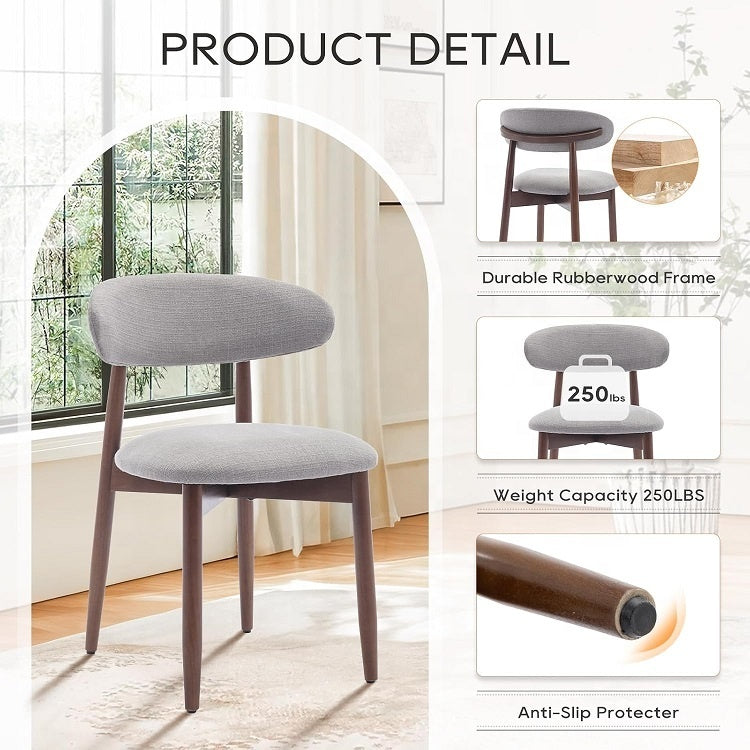 🤍 Modern Grey Bouclé Dining Chair