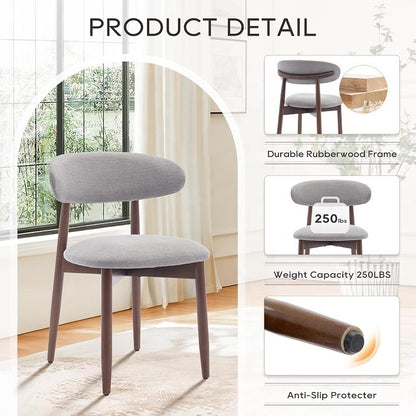🤍 Modern Grey Bouclé Dining Chair