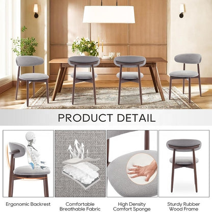 🤍 Modern Grey Bouclé Dining Chair
