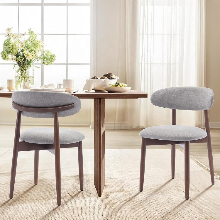 🤍 Modern Grey Bouclé Dining Chair