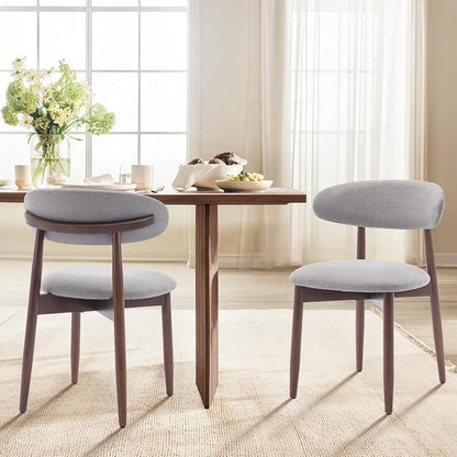 🤍 Modern Grey Bouclé Dining Chair