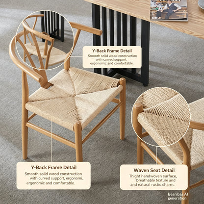 Solid Wood Modern Nordic Dining Armchair Eco-Friendly Backrest