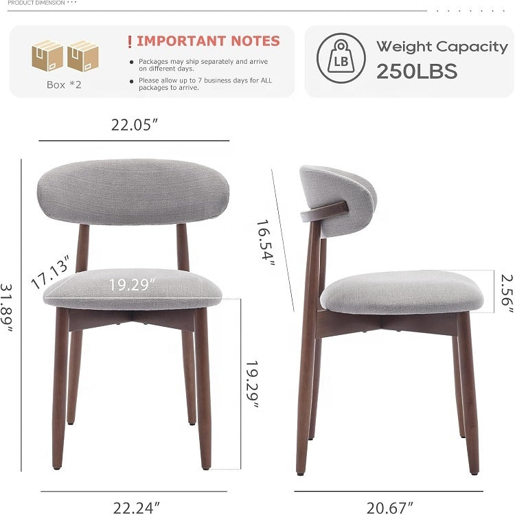 🤍 Modern Grey Bouclé Dining Chair