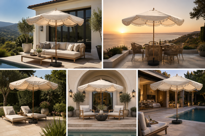 2.7M Cabana Luxe Fringe Patio Umbrella