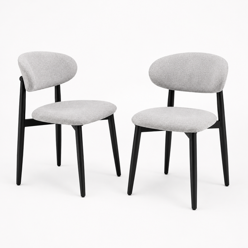 🤍 Modern Grey Bouclé Dining Chair