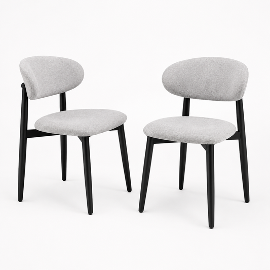 🤍 Modern Grey Bouclé Dining Chair