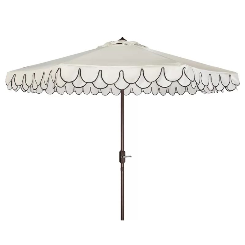 Retro Patio Parasol Outdoor Umbrella with Fringe