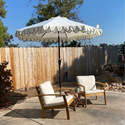 Retro Patio Parasol Outdoor Umbrella with Fringe